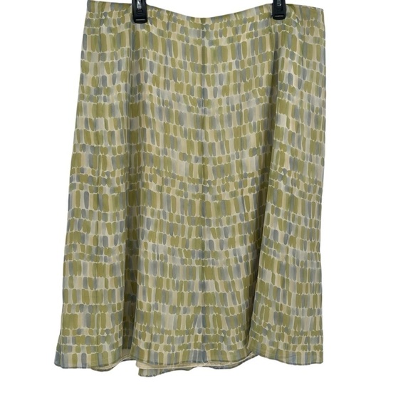 Talbots Woman green pastel pure silk lined skirt Size 20W A-line Back Zip - Picture 1 of 9